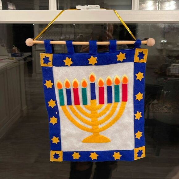 Hanging Felt Menorah - Picture 1 of 2